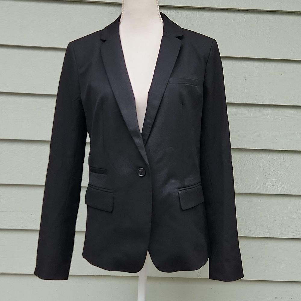 Ann Taylor Loft Black One Button Blazer